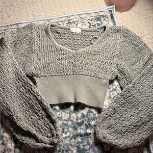 Altar'd State Textured Knit Sweater in Gray